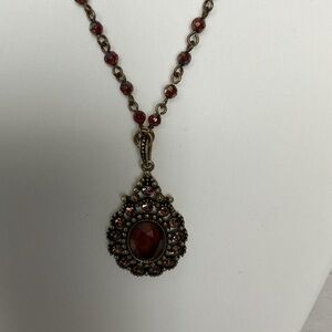 SAQ For Avon Vintage Antique Gold Pendant Necklace